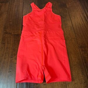 Free People Movement Every Single Time Runsie Jumpsuit Neon Coral size XS/S